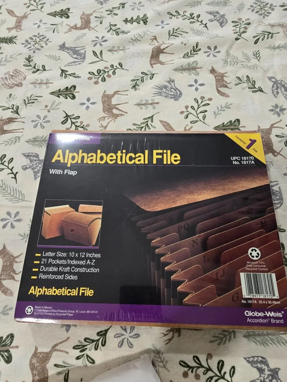New Unopened Alphabetical File Letter Size 21 Pocket Indexed A-Z Accordion Style
